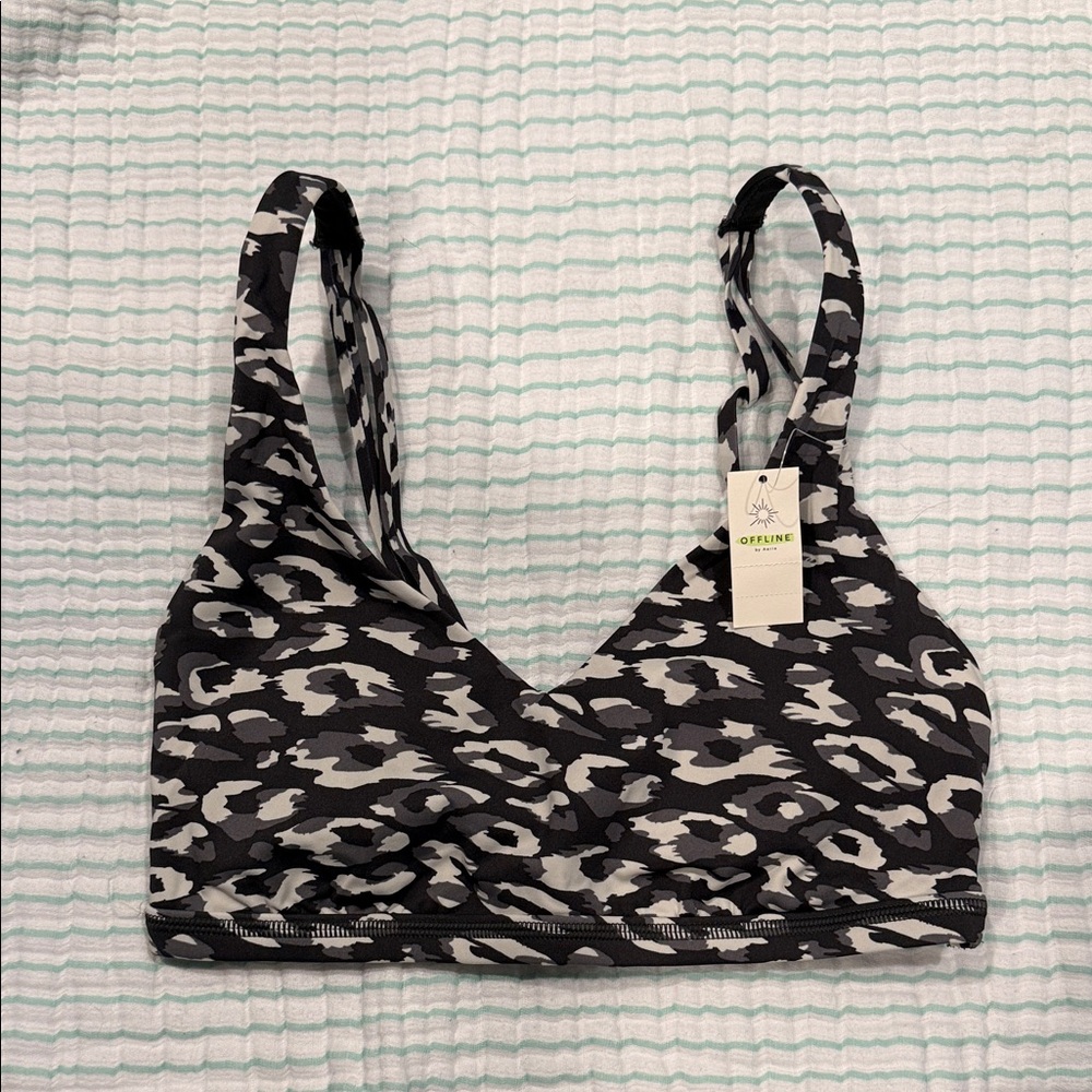 Offline by Aerie goals plunge animal print sports bra